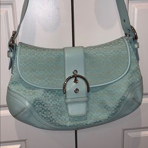 Aqua coach shoulder bag